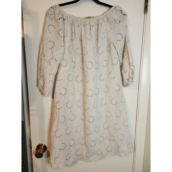 Valentina Naldi | Dresses | Valentina Naldi Womens Dress Ivory Cream Peasant Ruffle Eyelet Small | Poshmark Valentina Naldi | Dresses | Valentina Naldi Womens Dress Ivory Cream Peasant Ruffle Eyelet Small | Poshmark